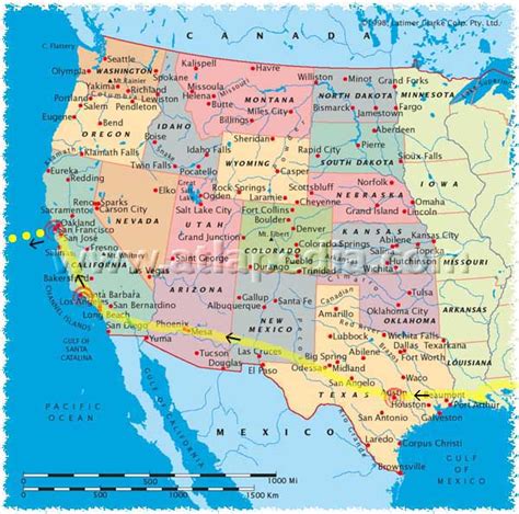 Kaart Amerika West Vogels