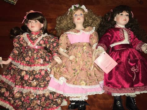 Lot Of 3 Sisters Paradise Galleries Porcelain Doll Little Women Jo Amy
