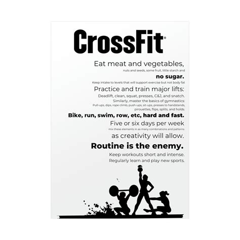 Crossfit Poster Fitness In 100 Words Poster Workout Poster Etsy