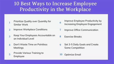How To Increase Employee Productivity At Work 10 Practices