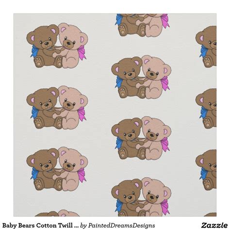 Adorable Baby Bears Fabric Baby Bear Custom Printed Fabric Printing