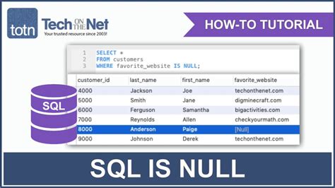 How To Check For Null Values In Sql