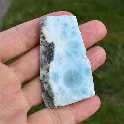 Larimar Dolphin Stone Freeform Raw Slab Slice Grams