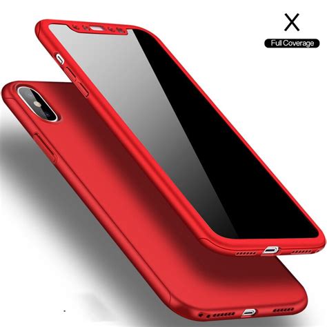 Brand 3 In 1 New Design Red Color Fitted Cover Case For Iphone X 6 6 8