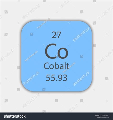 Cobalt Symbol Chemical Element Periodic Table Stock Vector Royalty