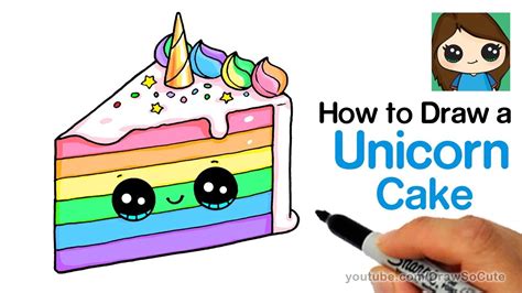 ▽ ▬▬▬▬▬▬▬▬▬▬▬▬ ► thanks for watching. How to Draw a Unicorn Rainbow Cake Slice Easy and Cute ...