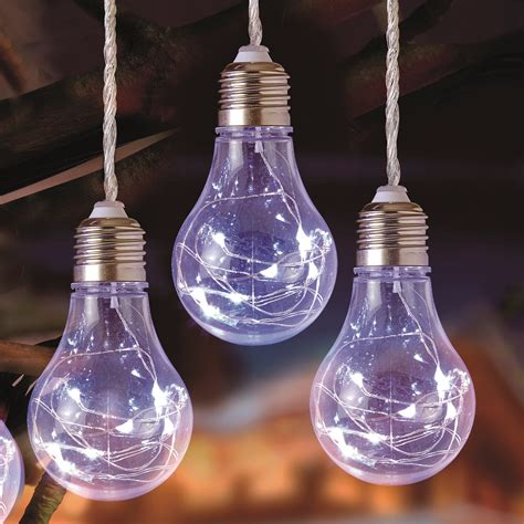 Set Of 3 Battery Operated Bulbs With Pinwire Lights