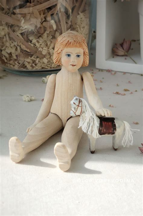 Miniature Hand Carved Art Wooden Doll In A Vintage Styled Etsy In 2021 Wooden Dolls