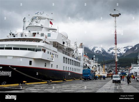 Cruise Ship At The Dock Ushuaia Argentina Stock Photo Alamy