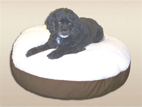 Jp Snoozer Round Pillow Pet Bed Cream Snoozer With Fur