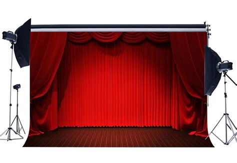 Hellodecor Polyester Fabric 7x5ft Photography Backdrop Stage Lights Red