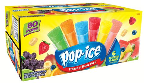 Pop Ice Tropical Flavors Freezer Pops 15 Fl Oz 80 Count Walmart
