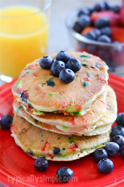 Blueberry Pancakes With Sprinkles Typically Simple