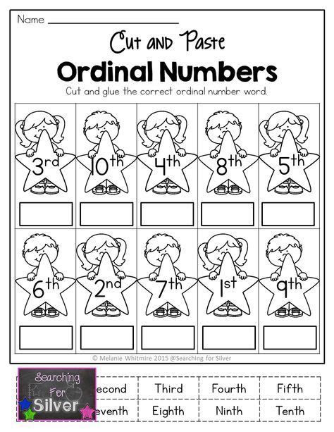 Cut And Paste Ordinal Numbers Worksheet