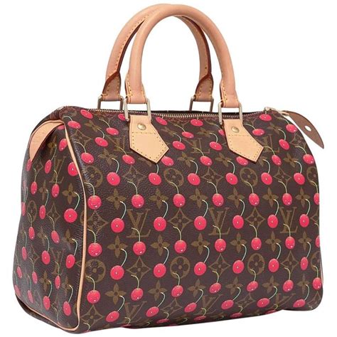 Louis Vuitton Limited Edition Monogram Cerises Speedy 25 Bag Cherry