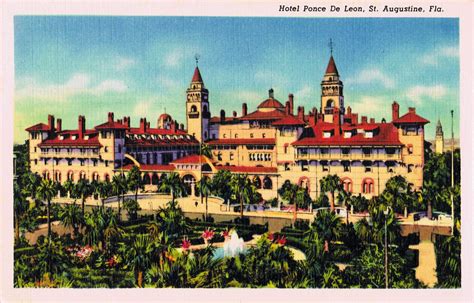 Hotel Ponce De Leon St Augustine Postcard Print Florida Art Visit