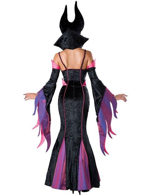 Maleficent Costume Adult Dark Sorceress Halloween Evil Queen Costume Woodland Gatherer