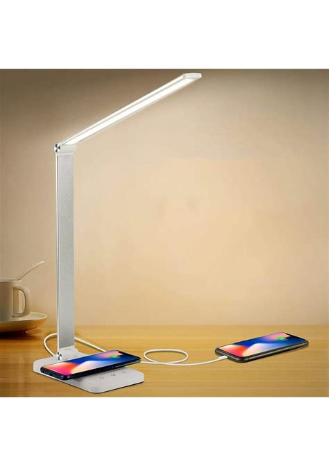 Multifunctional Led Desk Lamp With Wireless Charger Black Onceit