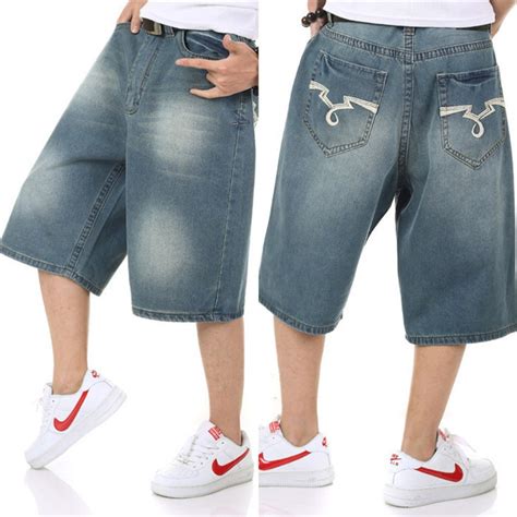 2015 Summer Famous Brand Baggy Skateboard Pants Men Hip Hop Denim Jeans Shorts Denim Jeans