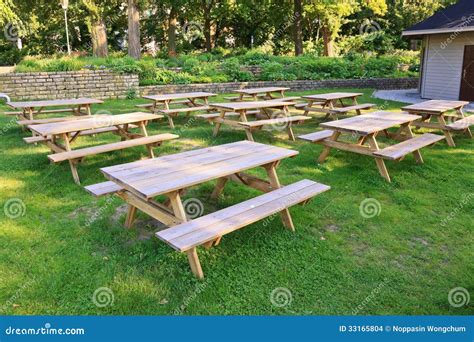 Picnic Table Stock Photo Image Of Lawn Bench Picnic 33165804