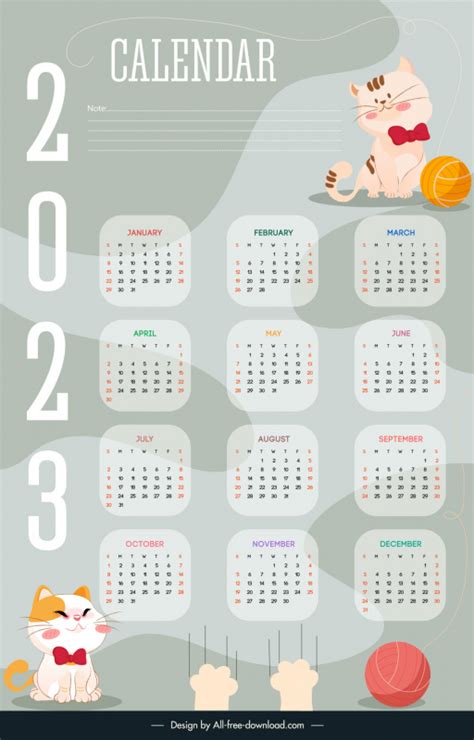 2023 Calendar Vectors Free Download New Collection