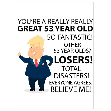Funny 53rd Birthday Card Trump Birthday Card For 53 Year Old Etsy