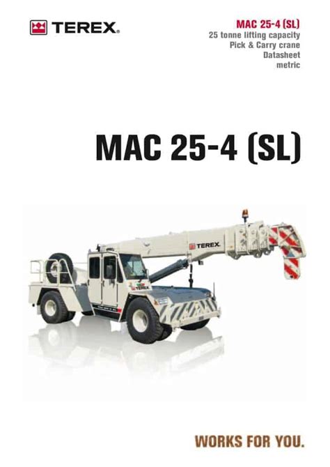 Terex Mac 25 4sl Load Chart And Specification Cranepedia
