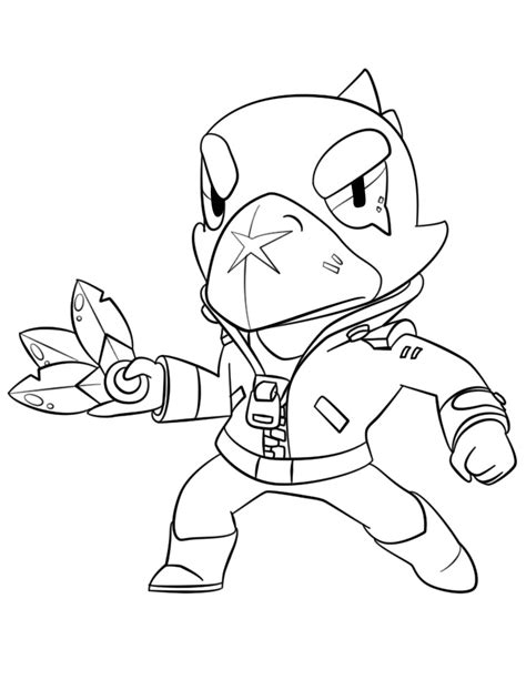 Crow is a legendary brawler that has low health, a moderately high damage output, and great mobility. Brawl Stars Crow Coloring Page - Free Printable Coloring ...
