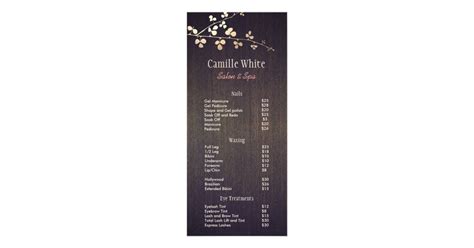 10 temple terrace, 53, palmerston city, northern territory. Rustic Zen Gold Branch Hair Salon Price List Menu | Zazzle