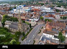 Aerial view of Redditch town centre, Worcestershire, UK. Redditch ...