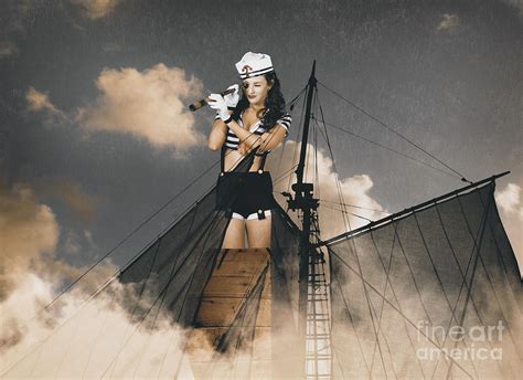 Sailor Pinup Girl On Lookout From Ships Crows Nest Photograph By Jorgo Photography Fine Art