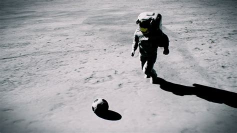 Two Astronauts Play Football On Moon Stock Motion Graphics Sbv