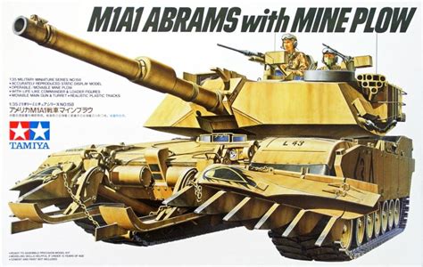 Tamiya Us M1a1 Abrams Tank With Mine Plow Model Kit
