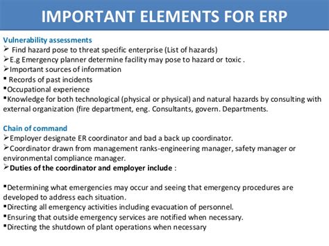 Jump to page section implementing emergency response plans participating in disaster planning activities and drills one of the major roles of health care facilities entails the authorship, review and implementation. OSHA Emergency Response Plan