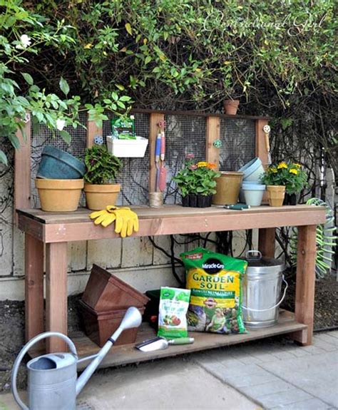 45 Diy Potting Bench Plans That Will Make Planting Easier Free