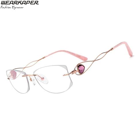 buy wearkaper 100 pure titanium glasses frame women luxury super high quality