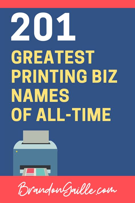 201 Greatest Printing Company Names Of All Time