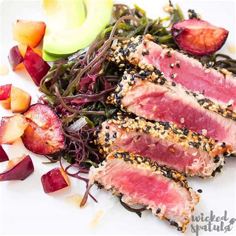 Easy Seared Ahi Tuna Salad Recipe Wicked Spatula