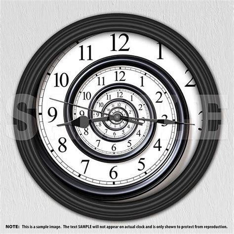 Abstract Time Spiral Infinity Decorative Wall Clock Dorm Etsy Clock