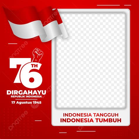 Gambar Twibbon Frame Hari Kemerdekaan Indonesia Dengan Bentuk Geometris