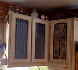 The cabinets appear to be in relatively good. Old galvanized roof panels for cabinet door inserts. | Diy ...