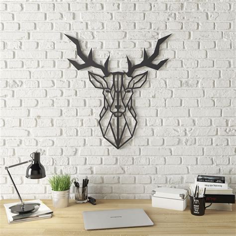 Ada Home Decor Geo Deer Modern Metal Wall Art