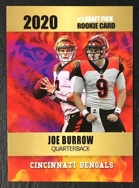 2020 Rookie Phenoms Joe Burrow Rookie Custom Card Condición Etsy