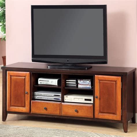 Shop Furniture Of America Fai Transitional 72 Inch Dark Oak Tv Console