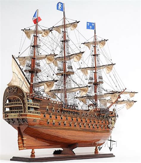 Royal Louis 1779 Wooden Model Tall Ship 37 Sailboat Built Boat Model