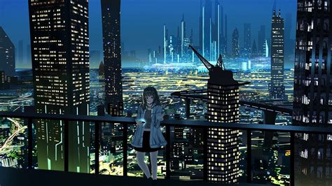 Anime Girl City Wallpapers Wallpaper Cave