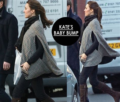 Kate Middleton Covers Baby Bump With A Check Poncho Soon Maternity