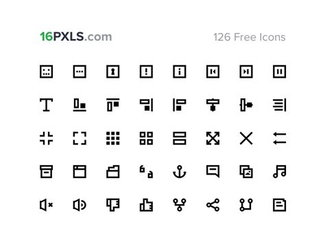16pxls 126 Free 16px Icons By Paul Mackenzie On Dribbble