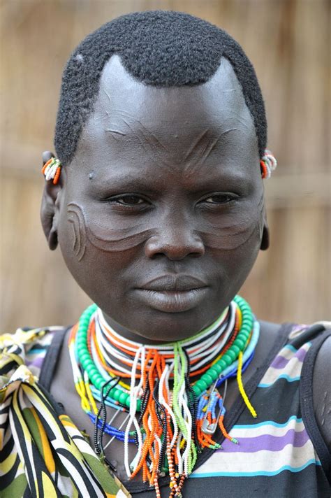Africa Kachipo Girl With Facial Scarification South Eastern South