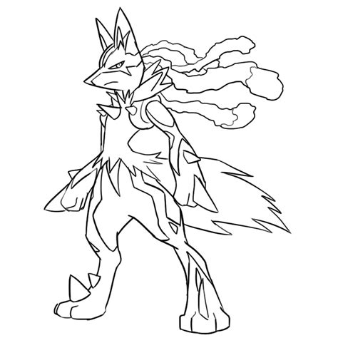 Coloriage Pokemon Lucario Mega Evolution Buzz2000